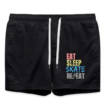Eat Sleep Skate Repeat - Short de bain - noir - Devant - AI Model Male 185 light (185cm)