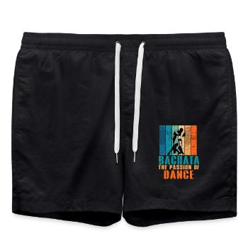 Bachata, musique Bachata, dominicaine - Short de bain - noir - Devant - AI Model Male 185 light (185cm)