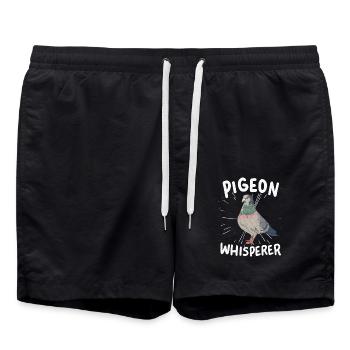 Taube Tauben Flüsterer - Badeshorts - Schwarz - Vorne - AI Model Male 185 light (185cm)