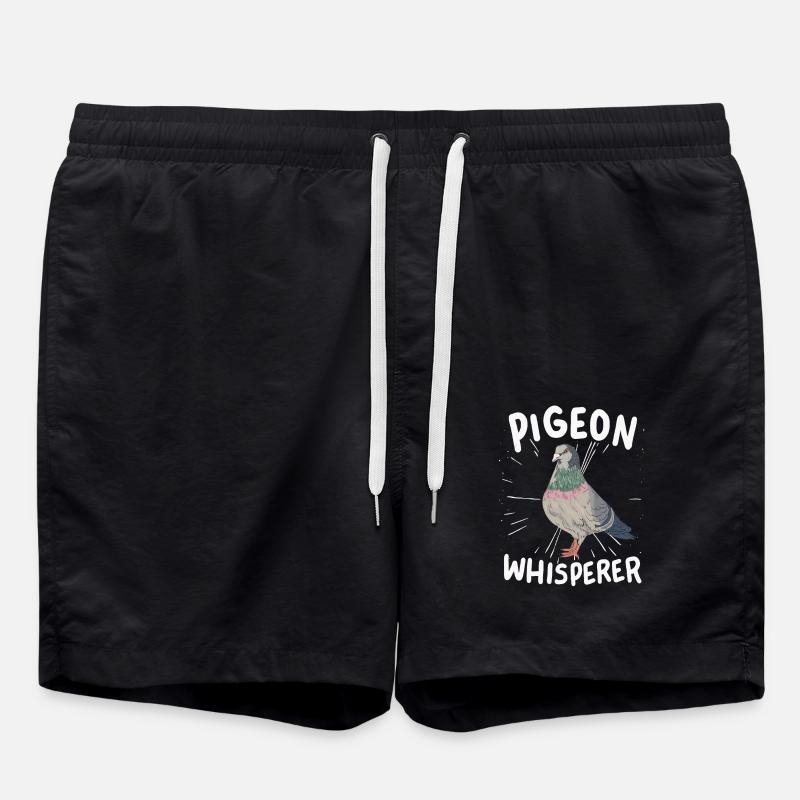 Taube Tauben Flüsterer - Badeshorts - Schwarz