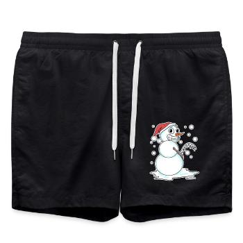 Bonhomme de neige drôle - Short de bain - noir - Devant - AI Model Male 185 light (185cm)