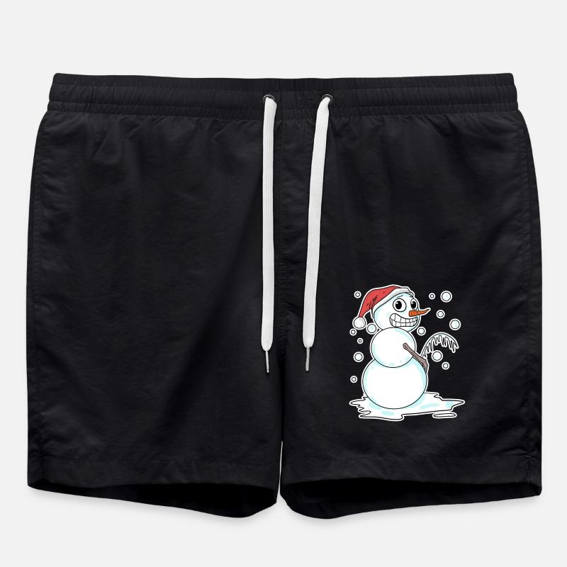 Bonhomme de neige drôle - Short de bain - noir