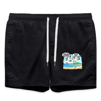 Wollen Wir Touristen Vollscheissen - Coole Idee - Badeshorts - Schwarz - Vorne - AI Model Male 185 light (185cm)