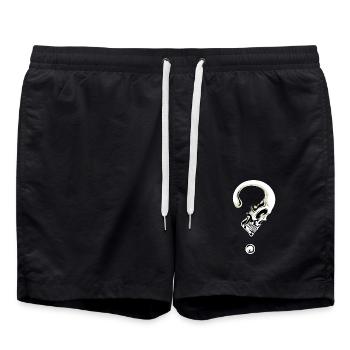 Tête de mort unique sous forme de points d’interrogation - Short de bain - noir - Devant - AI Model Male 185 light (185cm)