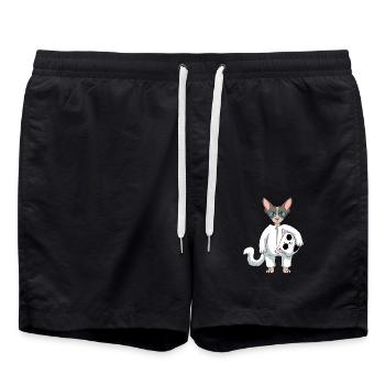 Chat nu , Sphynx pour un propriétaire de Sphynx - Short de bain - noir - Devant - AI Model Male 185 light (185cm)