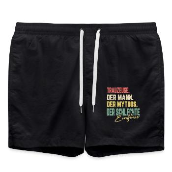 Trauzeuge Mann Mythos Bräutigam Verlobung Geschenk - Badeshorts - Schwarz - Vorne - AI Model Male 185 light (185cm)