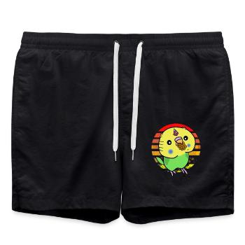 Budgie unicorn - Swim Trunks - black - Front - AI Model Male 185 light (185cm)
