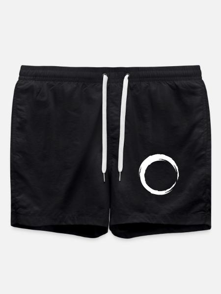 Circle line icon white - Swim Trunks - black