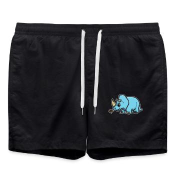 Dinosaure Dino Triceratops - Short de bain - noir - Devant - AI Model Male 185 light (185cm)