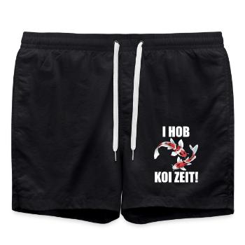 lustige Koi Kois i hob koi zeit Geschenkidee - Badeshorts - Schwarz - Vorne - AI Model Male 185 light (185cm)