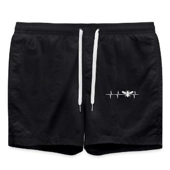 Bee heartbeat apiculteur pouls battement miel cadeau - Short de bain - noir - Devant - AI Model Male 185 light (185cm)