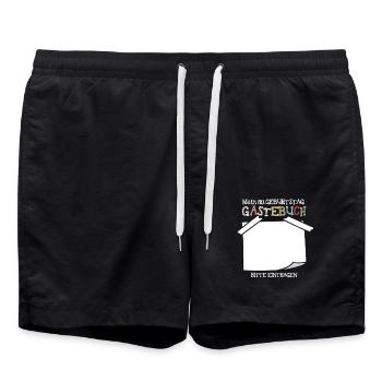 30. Geburtstag Gästeliste Gästebuch Unterschreiben - Badeshorts - Schwarz - Vorne - AI Model Male 185 light (185cm)
