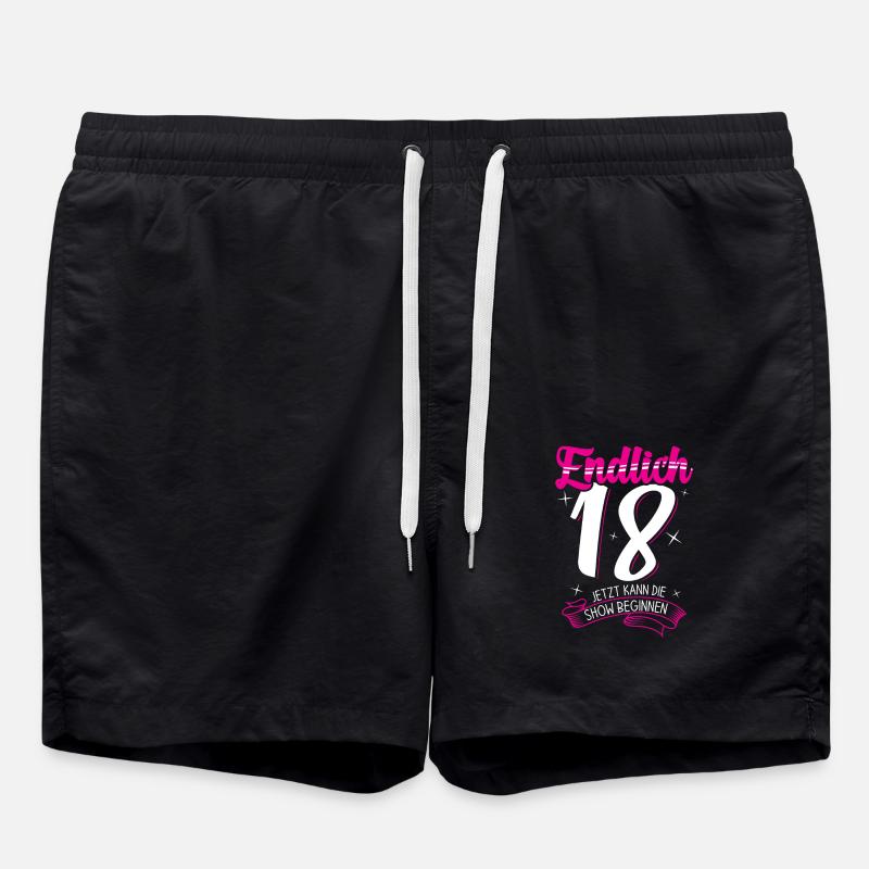 Endlich 18 Geburtstag Geschenk Mädchen - Badeshorts - Schwarz