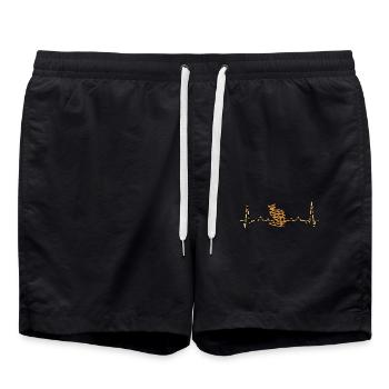 Cats Heartbeat Leopard Print - Swim Trunks - black - Front - AI Model Male 185 light (185cm)