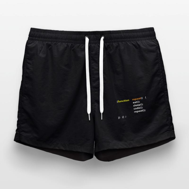 Code Eat Sleep Repeat Hacker IT Cadeau Short de bain