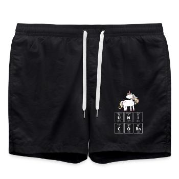 Unicorn chemistry unicorn rainbow gift - Swim Trunks - black - Front - AI Model Male 185 light (185cm)