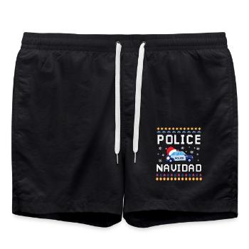Police Police Navidad - Swim Trunks - black - Front - AI Model Male 185 light (185cm)