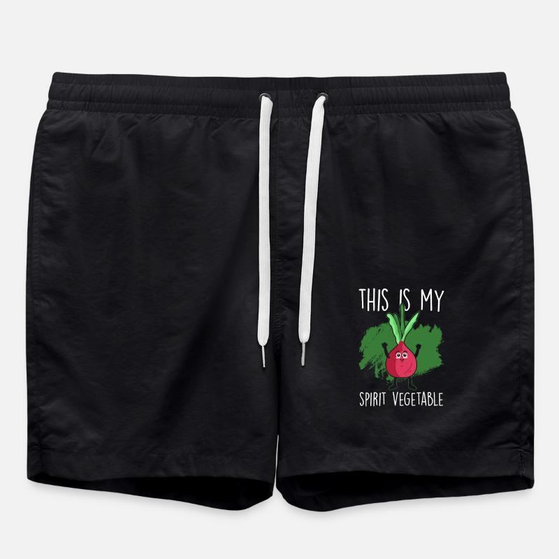 Rote Beete Spruch - Badeshorts - Schwarz