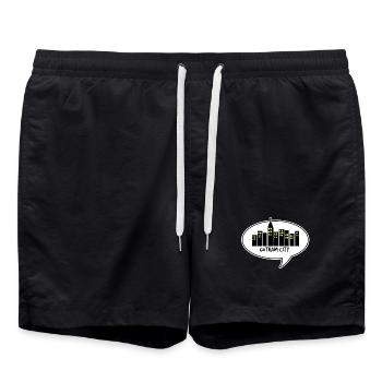 comic gotham city - Badeshorts - Schwarz - Vorne - AI Model Male 185 light (185cm)