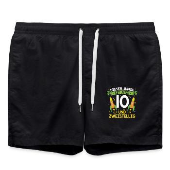 10 Geburtstag Geschenk | Jungs 10 Jahre - Badeshorts - Schwarz - Vorne - AI Model Male 185 light (185cm)