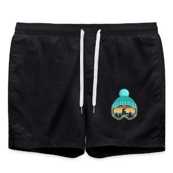 Snowboard snowboarding snowboarder gift - Swim Trunks - black - Front - AI Model Male 185 light (185cm)