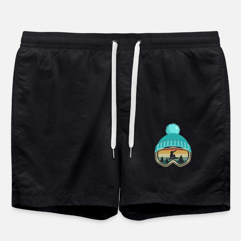 Snowboard snowboarding snowboarder gift - Swim Trunks - black