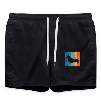 Corgi Retro Welsh Corgi Pembroke Dog Gift - Swim Trunks - black - Front - AI Model Male 185 light (185cm)