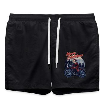 Cadeau de Noël de moto - Short de bain - noir - Devant - AI Model Male 185 light (185cm)