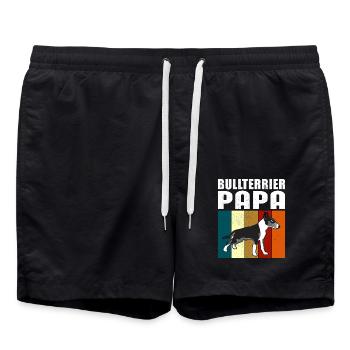 Bull Terrier Dad | Bull Terrier gift - Swim Trunks - black - Front - AI Model Male 185 light (185cm)