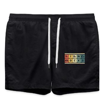 Science Rocks | Cadeau Chimie Science - Short de bain - noir - Devant - AI Model Male 185 light (185cm)