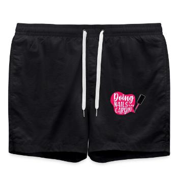 Doing Nails Is My Cardio für eine Kosmetikerin - Badeshorts - Schwarz - Vorne - AI Model Male 185 light (185cm)