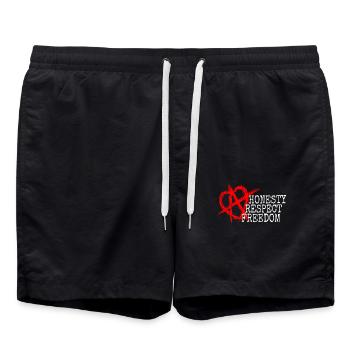 Anarchie relationnelle Dicta Honesty Respect Liberté - Short de bain - noir - Devant - AI Model Male 185 light (185cm)