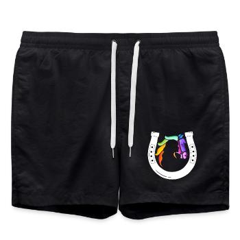 Ladies horse love rider horse view - Swim Trunks - black - Front - AI Model Male 185 light (185cm)