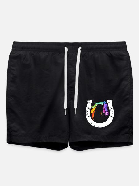 Ladies horse love rider horse view - Swim Trunks - black