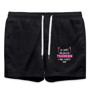 So sieht die beste Trainerin der Welt aus Trainer - Badeshorts - Schwarz - Vorne - AI Model Male 185 light (185cm)