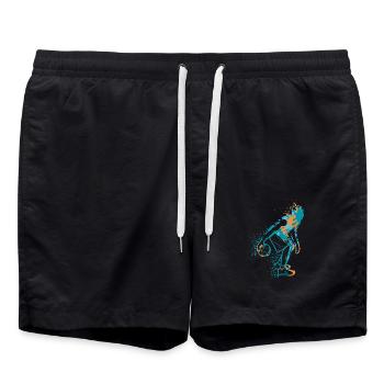 Basketball splash - Swim Trunks - black - Front - AI Model Male 185 light (185cm)