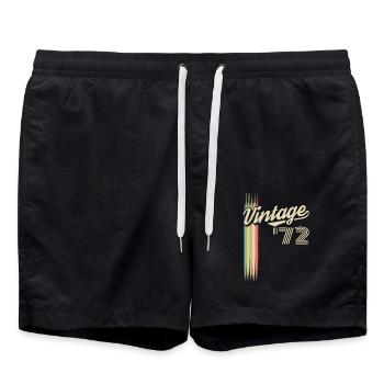 Vintage 1972 72 Geburtstag Retro Jahrgang Geschenk - Badeshorts - Schwarz - Vorne - AI Model Male 185 light (185cm)