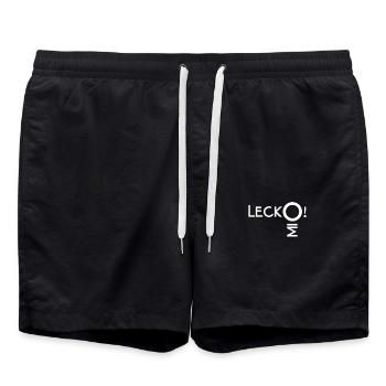 Lustiger Spruch - Lecko Mio - Badeshorts - Schwarz - Vorne - AI Model Male 185 light (185cm)