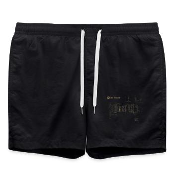 Jet Engine Blueprint – for aviation enthusiasts - Swim Trunks - black - Front - AI Model Male 185 light (185cm)