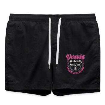 Fahranfänger Geschenk Führerscheinprüfung Auto - Badeshorts - Schwarz - Vorne - AI Model Male 185 light (185cm)