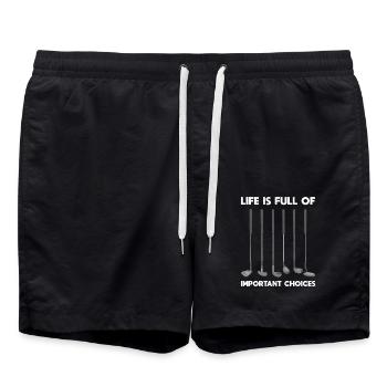 Golf golfeur golfeur cadeau drôle de golf - Short de bain - noir - Devant - AI Model Male 185 light (185cm)