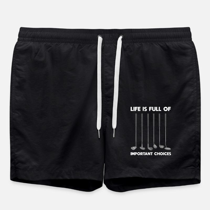 Golf Golfer Golfer Gift Funny Golfing - Swim Trunks - black