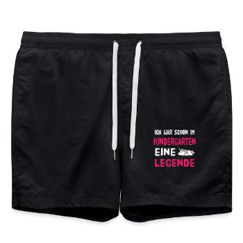 Kindergarten Legende - Badeshorts - Schwarz - Vorne - AI Model Male 185 light (185cm)