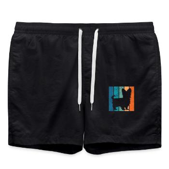 Yorkshire Terrier Dog Dog Owner Retro Gift - Swim Trunks - black - Front - AI Model Male 185 light (185cm)