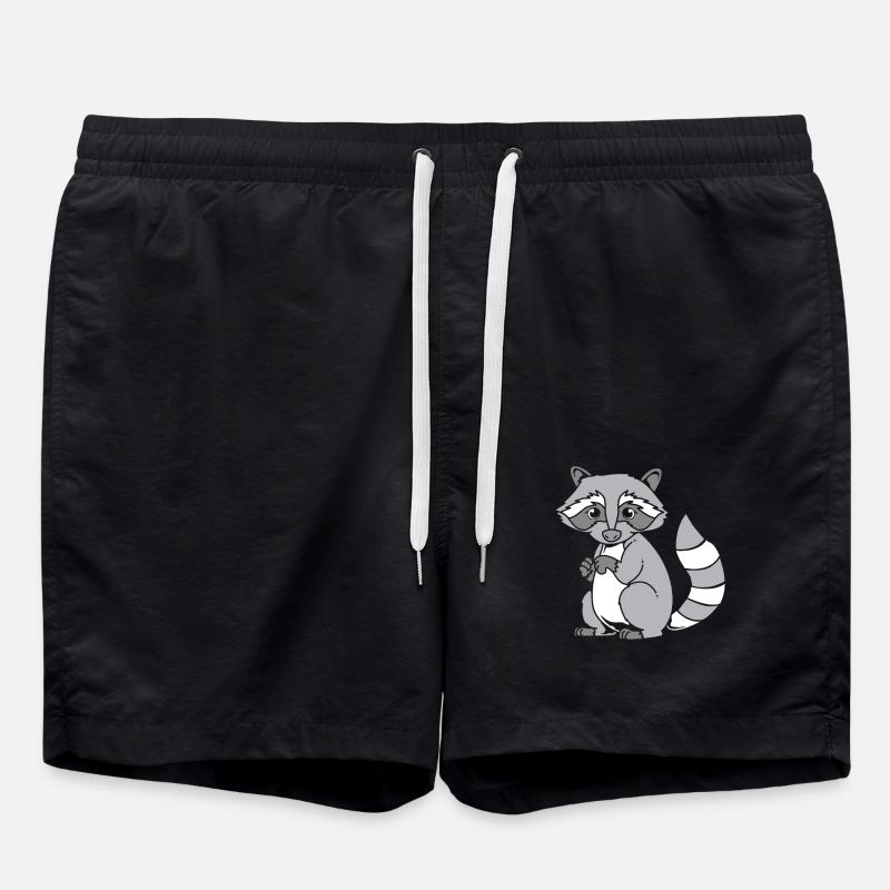 racoon - Swim Trunks - black
