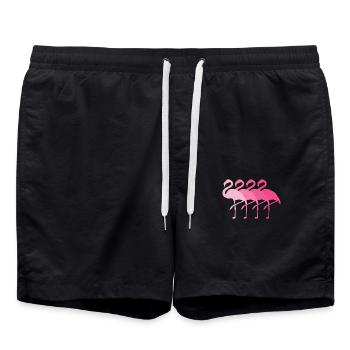 Flamingos Bird Flamingo Pink Party Retro Gift - Swim Trunks - black - Front - AI Model Male 185 light (185cm)