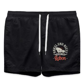 Onkel Neffe lustig Geschenk Geburtstag Neffen - Badeshorts - Schwarz - Vorne - AI Model Male 185 light (185cm)