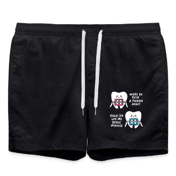 Braces dentist female dentist - Swim Trunks - black - Front - AI Model Male 185 light (185cm)
