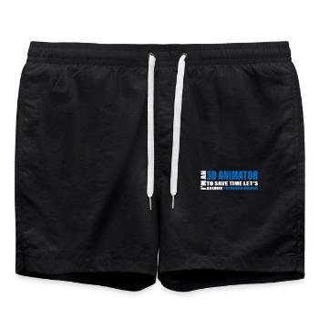 Funny statement for proud 3D animators - Swim Trunks - black - Front - AI Model Male 185 light (185cm)
