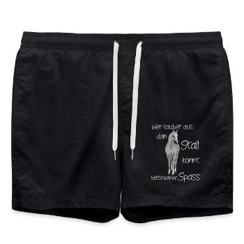 reiten Pferd Liebe Reiterin Pferde Pferdesprüche - Badeshorts - Schwarz - Vorne - AI Model Male 185 light (185cm)